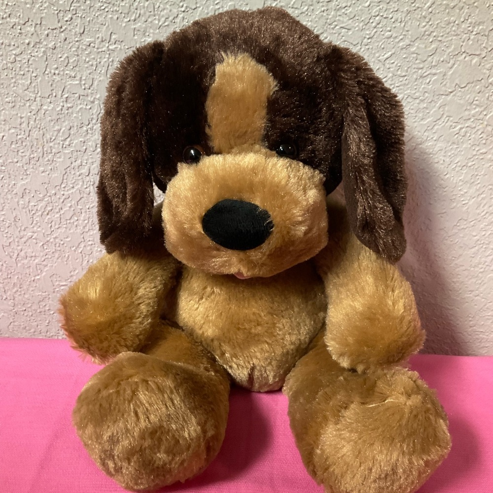 Build A Bear Workshop Plush Dark Brown and Light Brown Puppy Dog BAB Stuffies